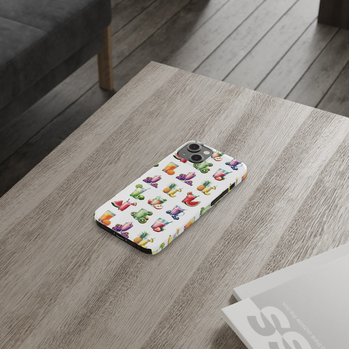 Slim Cute Phone Cases for Iphone - | iPhone 15 Case | iPhone 15 Pro Max Case, Iphone 14 Case, Iphone 14 Pro Max, Iphone 13, Tropical Summer Fruit Cocktail - Studio40ParkLane