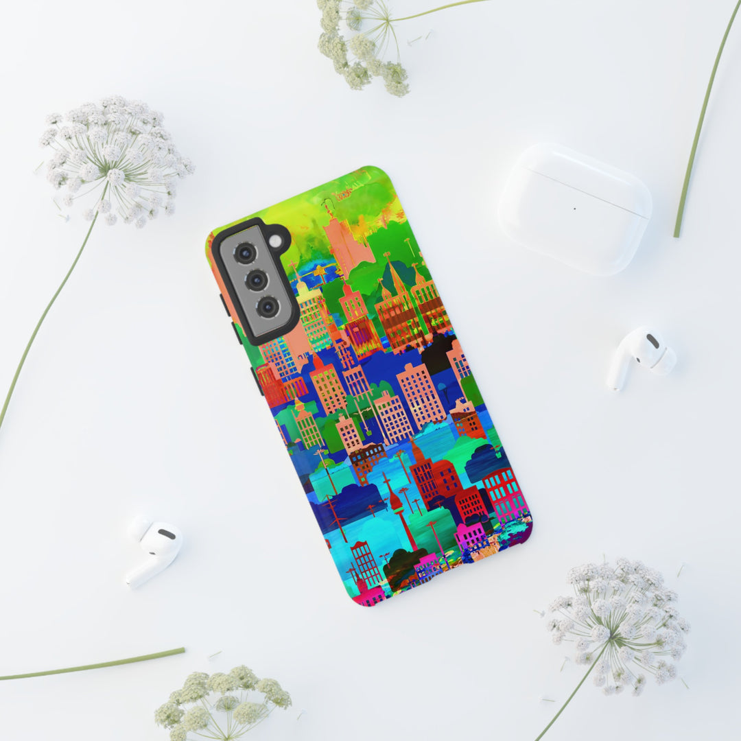 Cute Samsung Case | Cool Iphone Case | Summer City Skyline, Samsung S24, S23, S22, S21, IPhone 15 Case | Iphone 14 Case, Iphone 13 Case - Studio40ParkLane