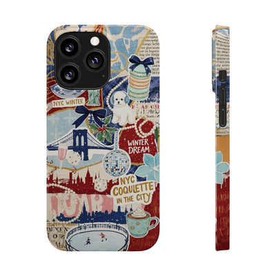 Slim New York Winter Coquette Collage Cute Phone Case for Iphone 16 - | iPhone 15 Pro Max Case | iPhone 14 Case Iphone 13 12 11 10 9 8 7 X - Studio40ParkLane