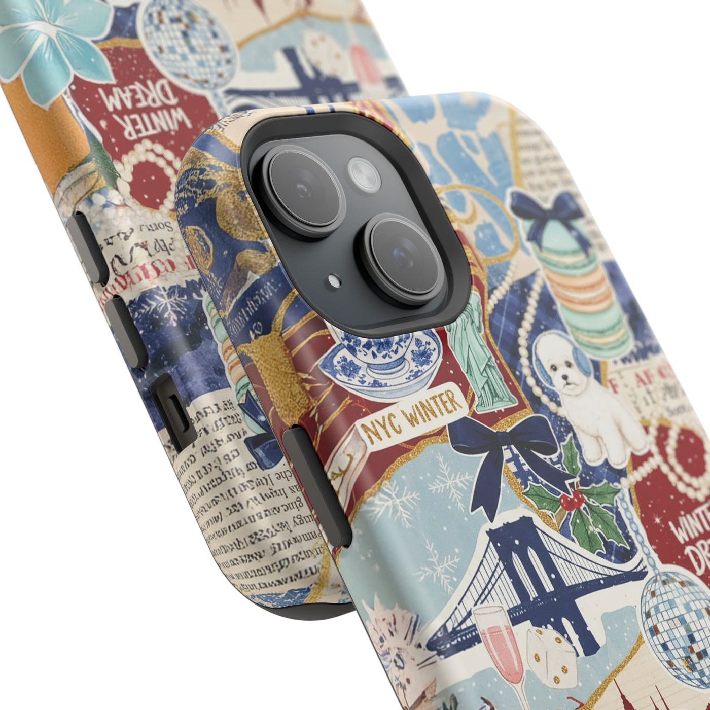 New York Winter Coquette Collage Tough Magsafe Cute Phone Cases for Iphone | iPhone 17 Pro Max Case, Iphone 16, Iphone 15 14 13 12 11 10 9