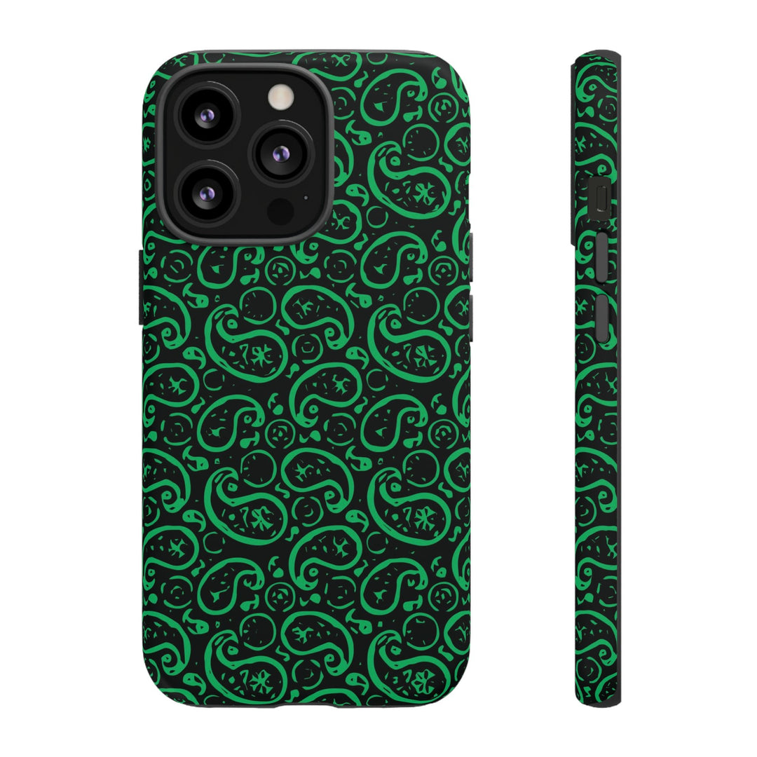 Cute IPhone Case | iPhone 15 Case | iPhone 15 Pro Max Case, Iphone 14 Case, Iphone 14 Pro Max Case IPhone Case for Art Lovers, Paisley Green - Studio40ParkLane