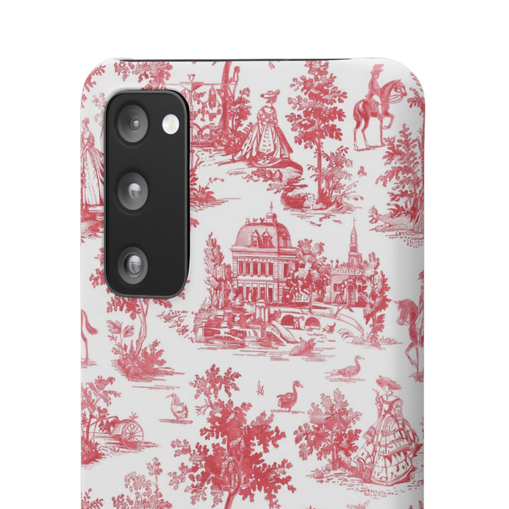 Snap French Toile Personalized Initial Custom Gift for Her Cute Phone Cases for Samsung S24, S23, S22, S21, S20, Plus and Ultra and Iphone, 16, 15, 14, 13, 12, 11. 10 - Studio40ParkLane