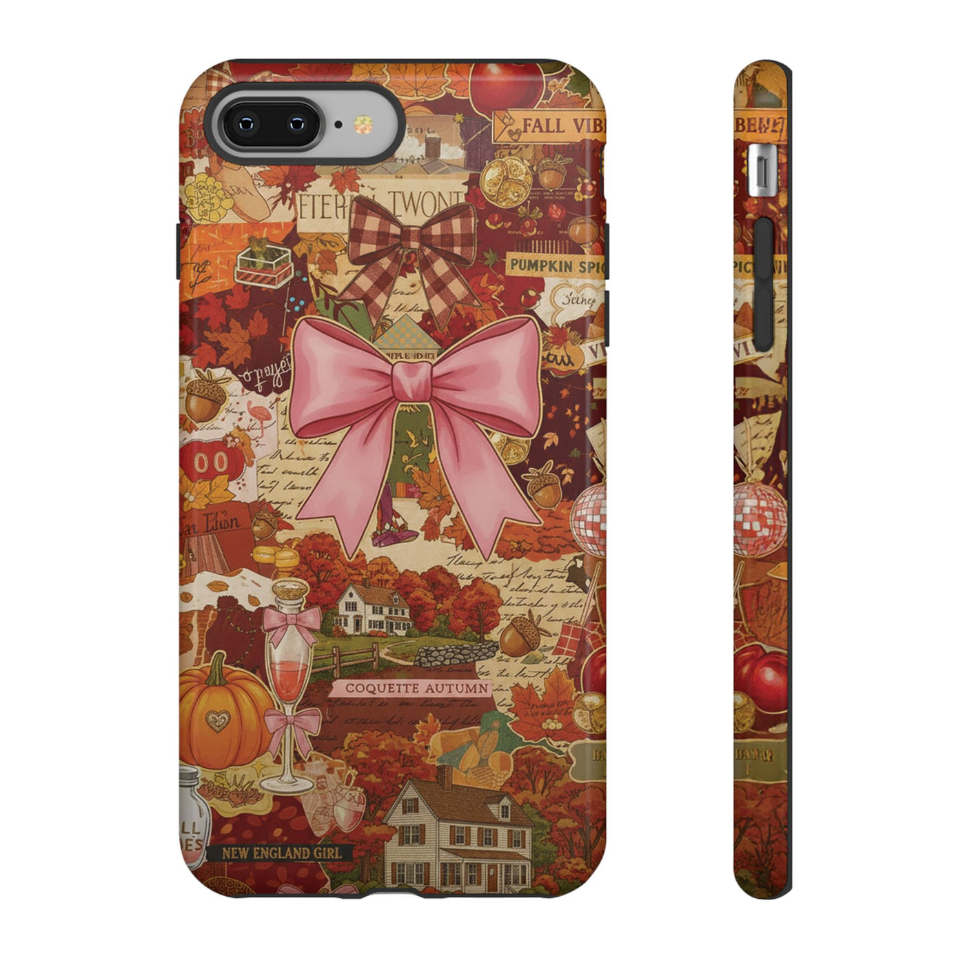 New England Fall Coquette Collage Tough Premium Phone Case - For iPhone 16 Pro Max iPhone 15 Pro iPhone Iphone 14 Plus 13 Pro 12 11 10 XR XS