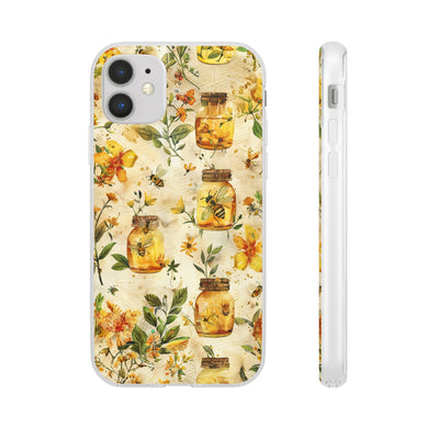 Cute Flexi Phone Cases, Honey Bees Yellow, Compatible with Samsung Galaxy S23, Samsung S22, Samsung S21, Samsung S20, Galaxy S20 Ultra