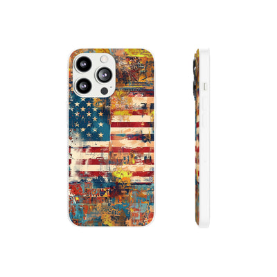 Cute Flexi Phone Cases, US Flag Abstract, Compatible with Samsung Galaxy S23, Samsung S22, Samsung S21, Samsung S20, Galaxy S20 Ultra