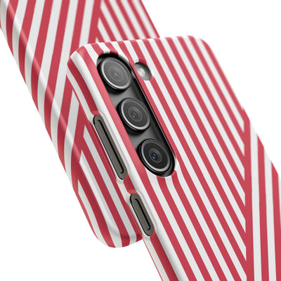 Aesthetic Winterberry Red Stripes Cute Phone Case Sleek Snap - For iPhone 17 Pro Max iPhone 16 Pro iPhone 15 Iphone 14 Plus 13 Pro 12 11 10 Gift - Studio40ParkLane