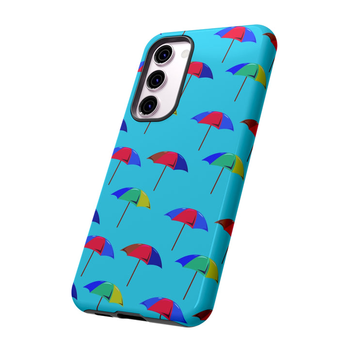 Cute Samsung Phone Case | Aesthetic Samsung Phone Case | Galaxy S23, S22, S21, S20 | Colorful Beach Parasols Blue, Protective Phone Case - Studio40ParkLane