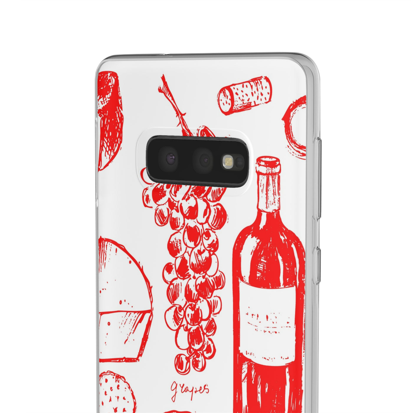 Cute Flexi Phone Cases, French Food Wine Red, Compatible with Samsung Galaxy S23, Samsung S22, Samsung S21, Samsung S20, Galaxy S20 Ultra