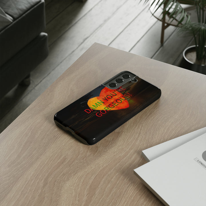 Cute Samsung Phone Case | Aesthetic Samsung Phone Case | Sunset Heart | Galaxy S23, S22, S21, S20 | Luxury Double Layer | Cool - Studio40ParkLane