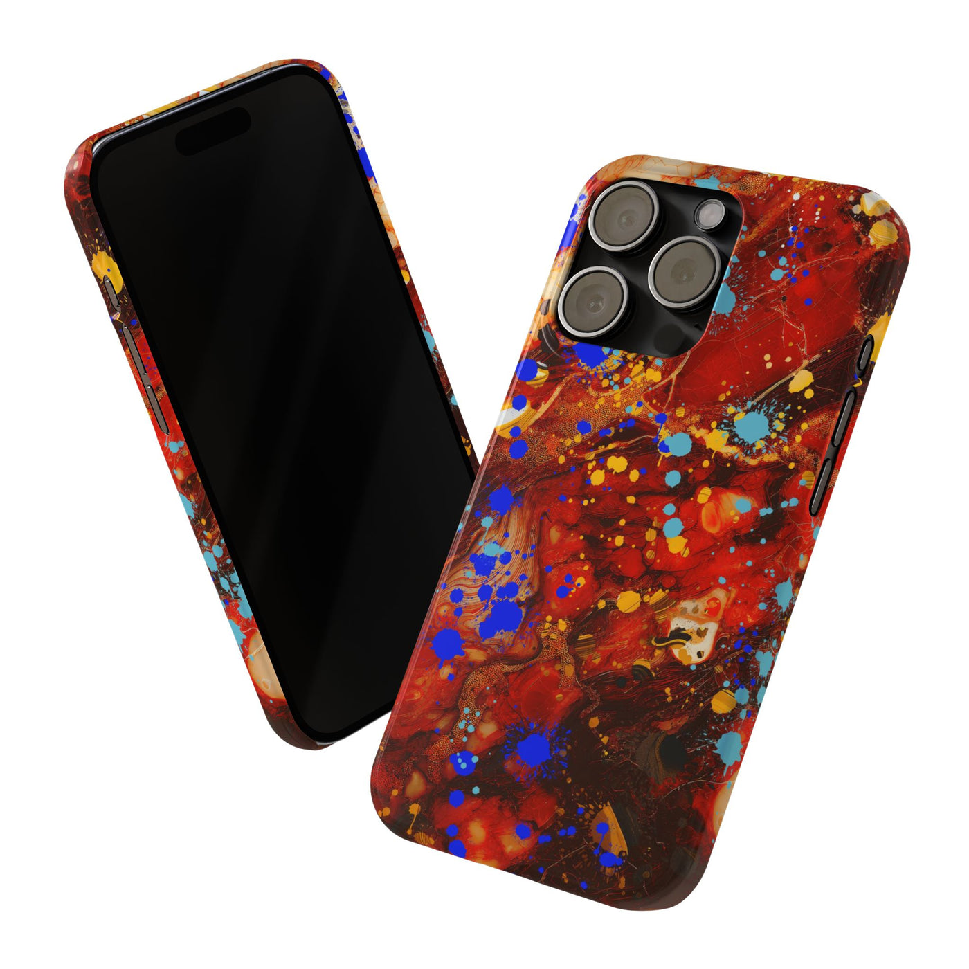 Slim Cute Phone Cases for Iphone - | iPhone 15 Case | iPhone 15 Pro Max Case, Iphone 14 Case, Iphone 14 Pro Max, Iphone 13, Fall Marble Paint Splash