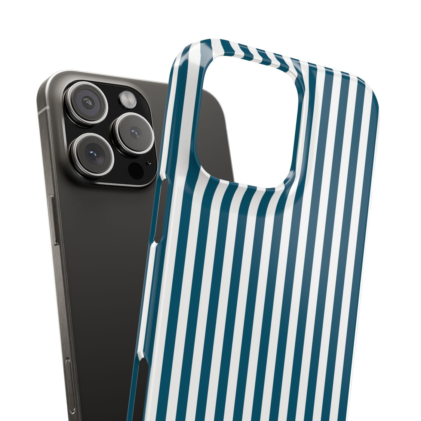 Slim Teal Blue Striped Cute Phone Case for Iphone 16 - | iPhone 15 Pro Max Case | iPhone 14 Case Iphone 13 12 11 10 9 8 7 X XS Gift for Her - Studio40ParkLane