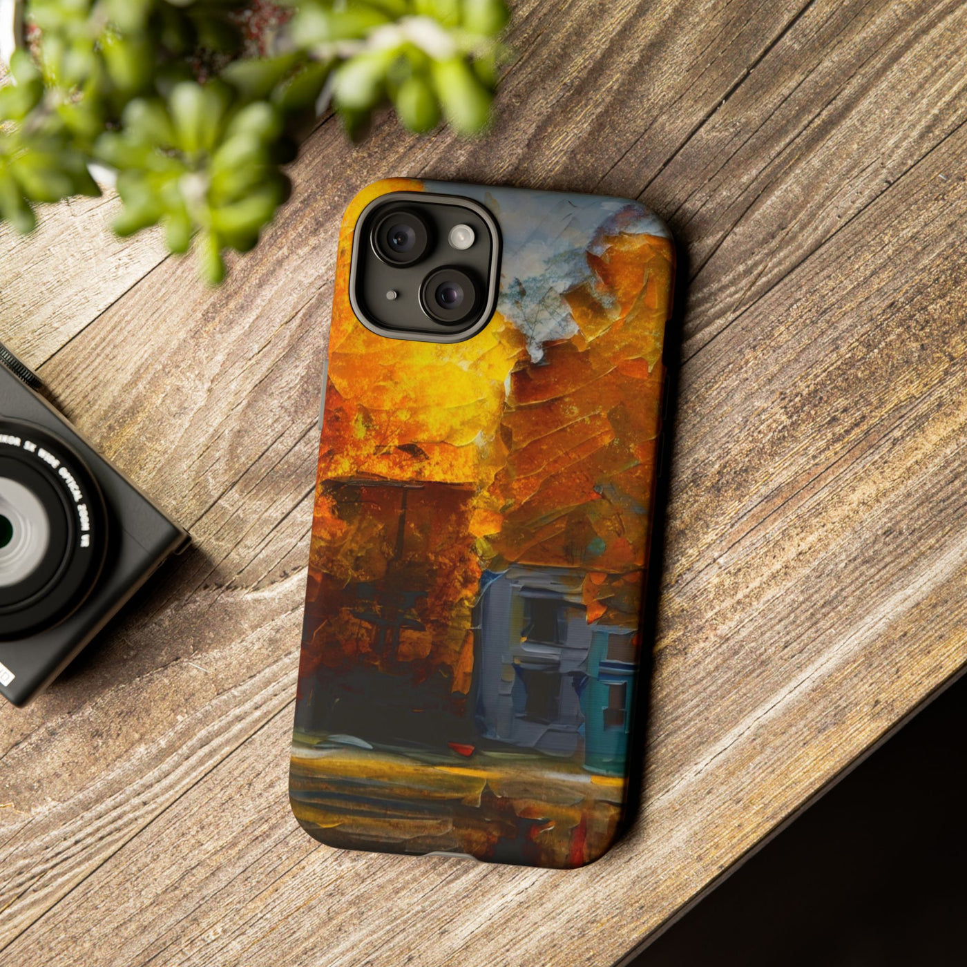 Impact Resistant, Fall Leaves Oil Painting, Cute Phone Cases for Samsung S24, S23, S22, S21, IPhone 15 pro Iphone 14 pro Iphone 13 IPhone 12 Iphone 11