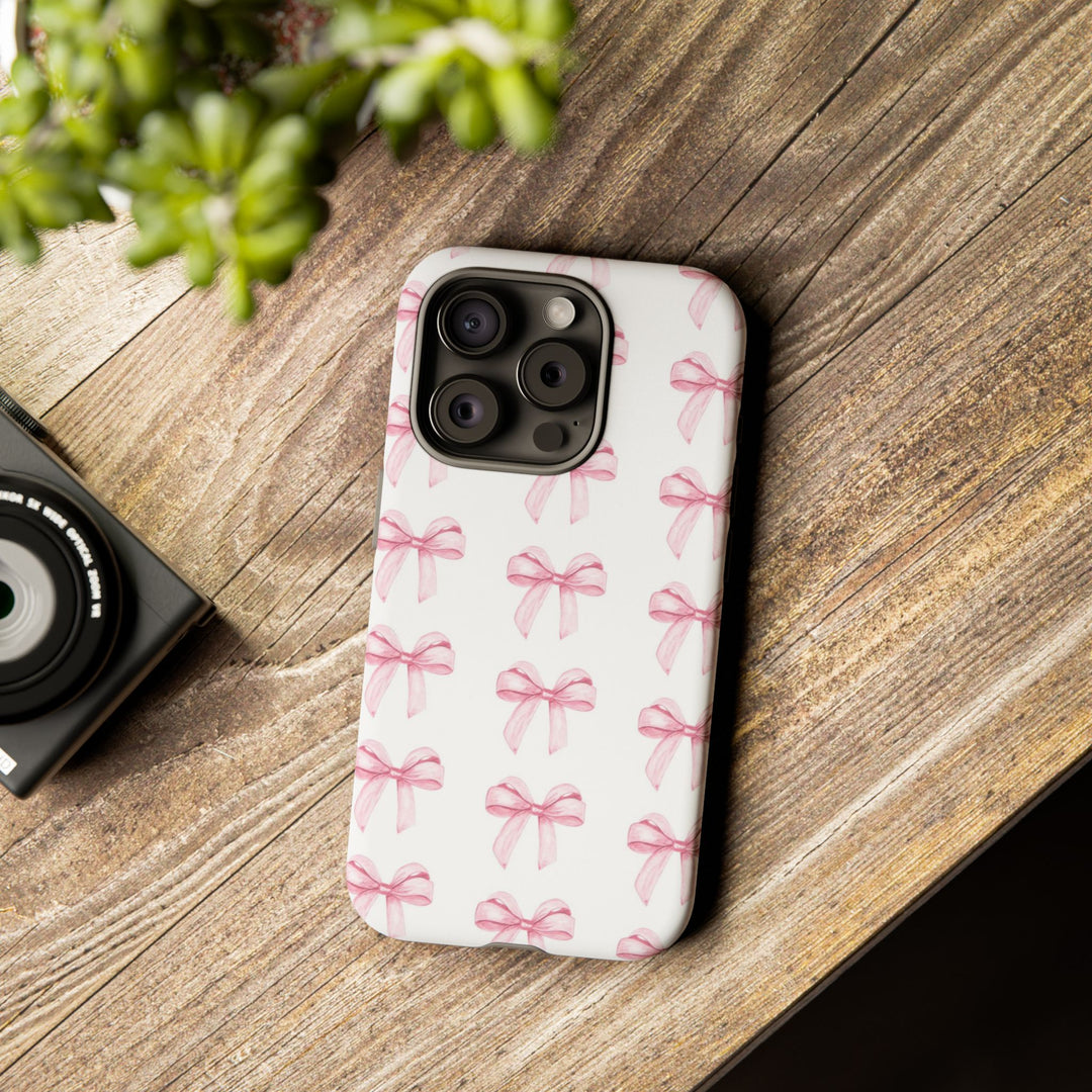 Pink Bows Cute Phone Case, for IPhone 16 Pro Max | Iphone 15, Iphone 14, IPhone 13 Case, 11 8 7, Samsung Galaxy S24, S23, S22, S21, 2 Layer Protection - Studio40ParkLane