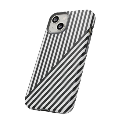 Aesthetic Tough Black White Stripes Phone Case - For iPhone 17 Pro Max iPhone 16 Pro iPhone 15 Iphone 14 Plus 13 Pro 12 11 10 XR - Studio40ParkLane
