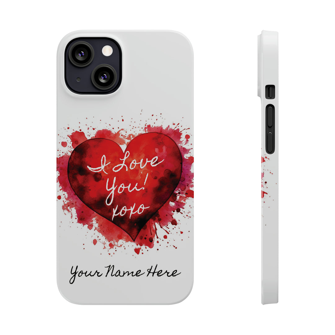Slim Personalized Slim Cute iPhone Cases - | iPhone 15 Case | iPhone 15 Pro Max Case, Iphone 14 Case, Iphone 14 Pro Max, Iphone 13, Valentine Heart Love - Studio40ParkLane