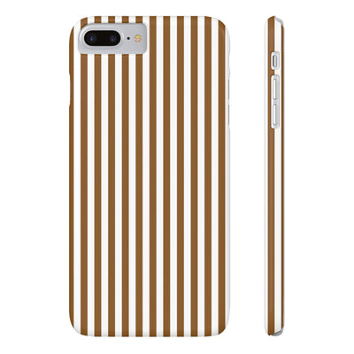 Slim Mocca Brown Striped Cute Phone Case for Iphone 16 - | iPhone 15 Pro Max Case | iPhone 14 Case Iphone 13 12 11 10 9 8 7 XS X Gift for Her - Studio40ParkLane