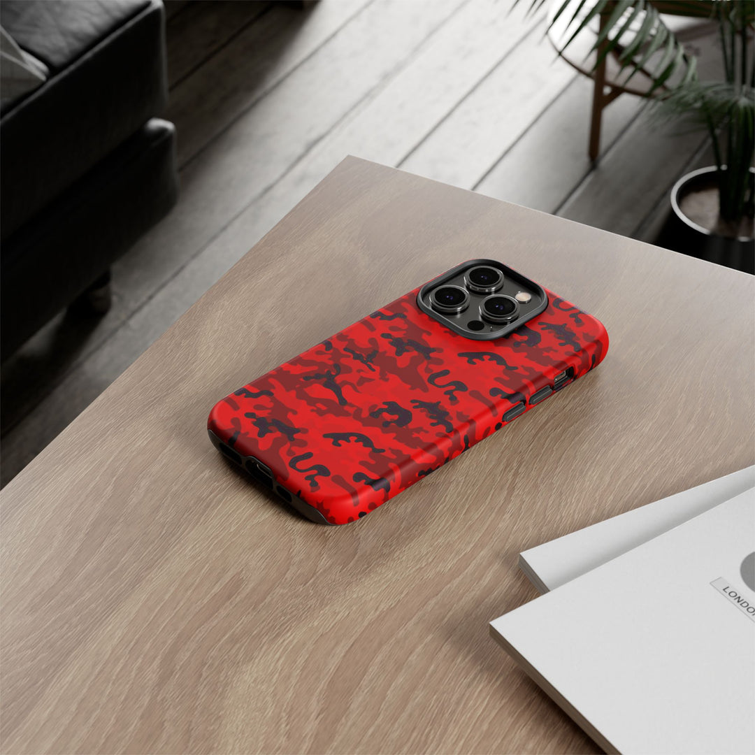 Impact Resistant, Red Camo Camouflage, Cute Phone Cases for Samsung S24, S23, S22, S21, IPhone 15 pro Iphone 14 pro Iphone 13 IPhone 12 Iphone 11 - Studio40ParkLane