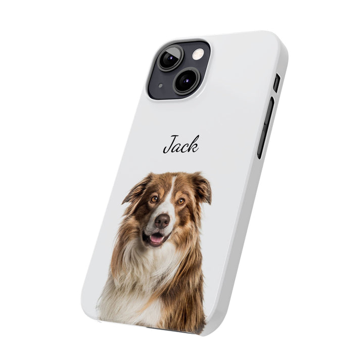 Slim Custom Personalized Pet Phone Cases Dog Phone Cases Cat Phone Cases for Iphone 16, 15, 14, 13, 12, 11, 8, 7 Custom Name Personalized Phone Case - Studio40ParkLane
