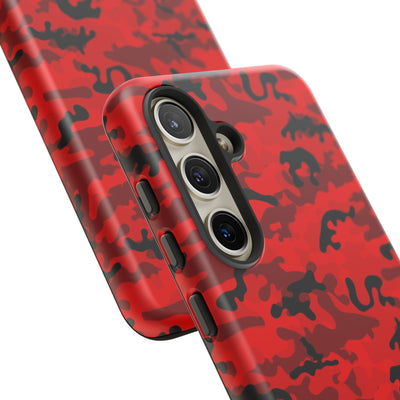 Impact Resistant, Red Camo Camouflage, Cute Phone Cases for Samsung S24, S23, S22, S21, IPhone 15 pro Iphone 14 pro Iphone 13 IPhone 12 Iphone 11