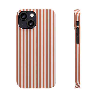 Slim Red Winter Peach Striped Cute Phone Case for Iphone 16 - | iPhone 15 Pro Max Case | iPhone 14 Case 13 12 11 10 9 8 7 X XS Gift for Her