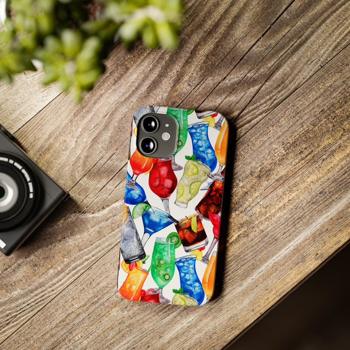 Slim Cute Phone Cases for Iphone - | iPhone 15 Case | iPhone 15 Pro Max Case, Iphone 14 Case, Iphone 14 Pro Max, Iphone 13, Summer Fruit Cocktail - Studio40ParkLane