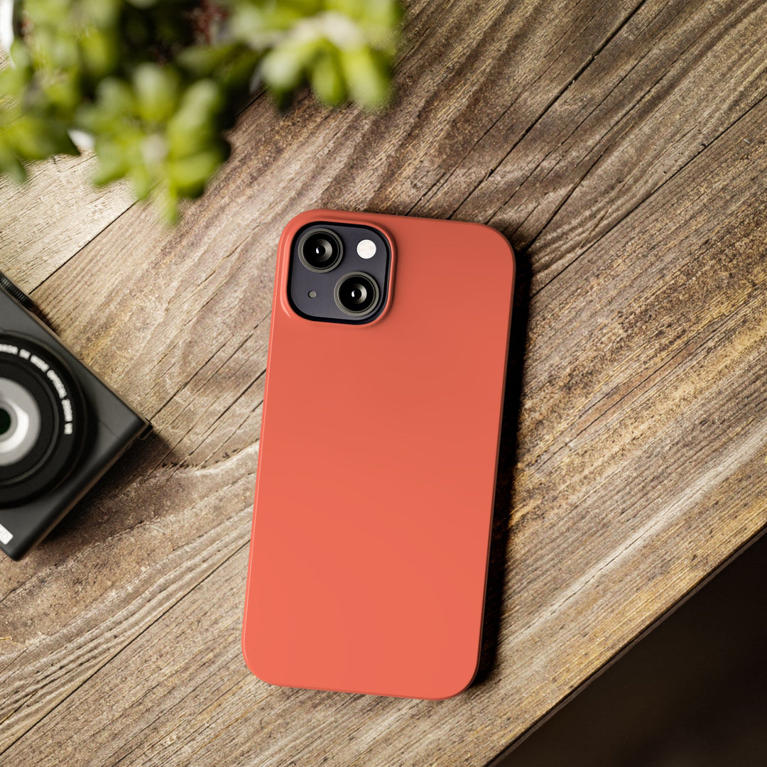 Slim Coral pink Gift for Her Aesthetic Cute Phone Case for Iphone 16 - | iPhone 15 Pro Max Case | iPhone 14 Case 13 12 11 10 9 8 7 - Studio40ParkLane