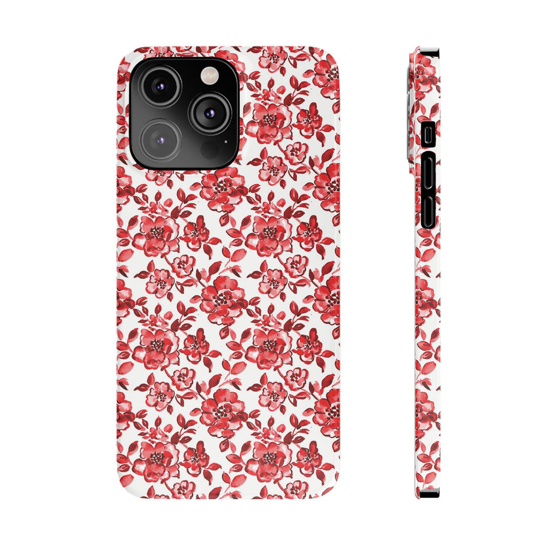 Slim Red Chinoiserie Gift for Her Cute Phone Cases for Iphone 16 Pro Max | iPhone 15 Case | iPhone 15 Pro Max Case, Iphone 14, Iphone 14 Pro Max, Iphone 13 12 11 8 7 - Studio40ParkLane