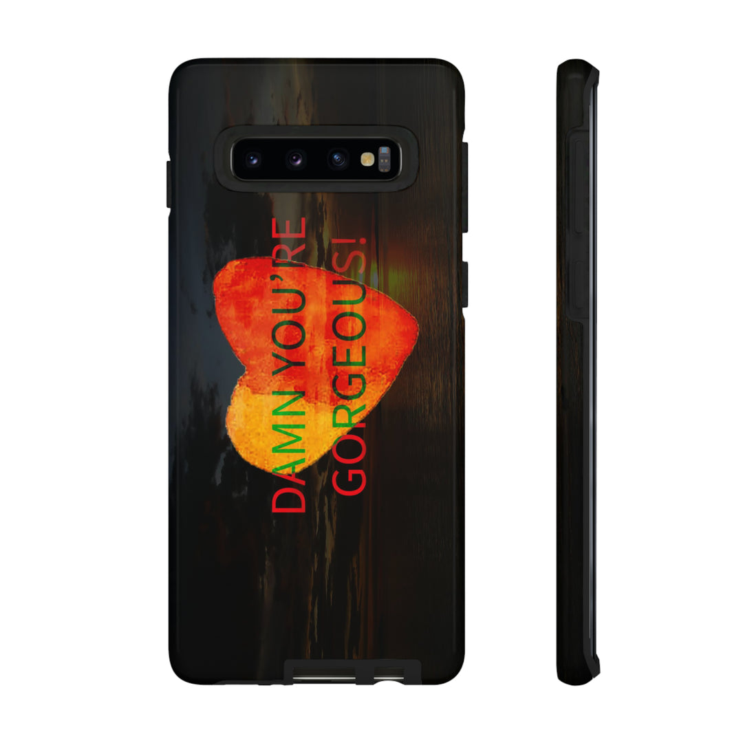 Cute Samsung Phone Case | Aesthetic Samsung Phone Case | Sunset Heart | Galaxy S23, S22, S21, S20 | Luxury Double Layer | Cool - Studio40ParkLane