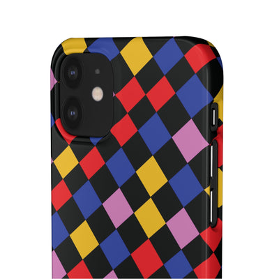 Colorful Checkerboard Cute Phone Case - Sleek Snap - for iPhone 16 15 14 13 12 11 Max Pro Plus Samsung Galaxy S24 S23 S22 S21 S20 Plus Ultra - Studio40ParkLane