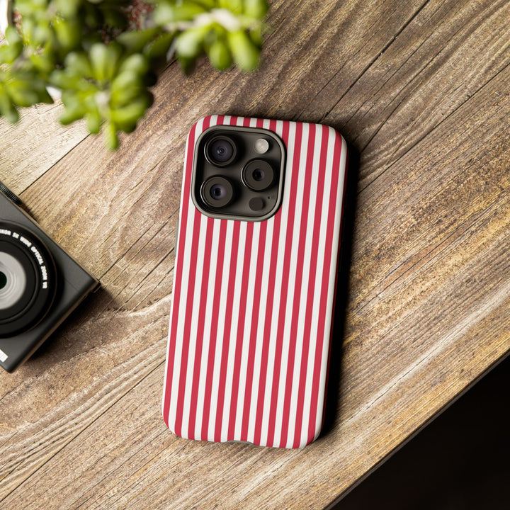 Tough Premium Winterberry Stripes Phone Case Gift for Her - For Apple iPhone 16 Pro Max 16e iPhone 15 Pro iPhone Iphone 14 Plus 13 Pro 12 SE XR - Studio40ParkLane
