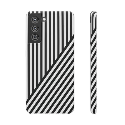 Aesthetic Black White Stripes Cute Phone Case Sleek Snap - For iPhone 17 Pro Max iPhone 16 Pro iPhone 15 Iphone 14 Plus 13 Pro 12 11 10 Gift - Studio40ParkLane