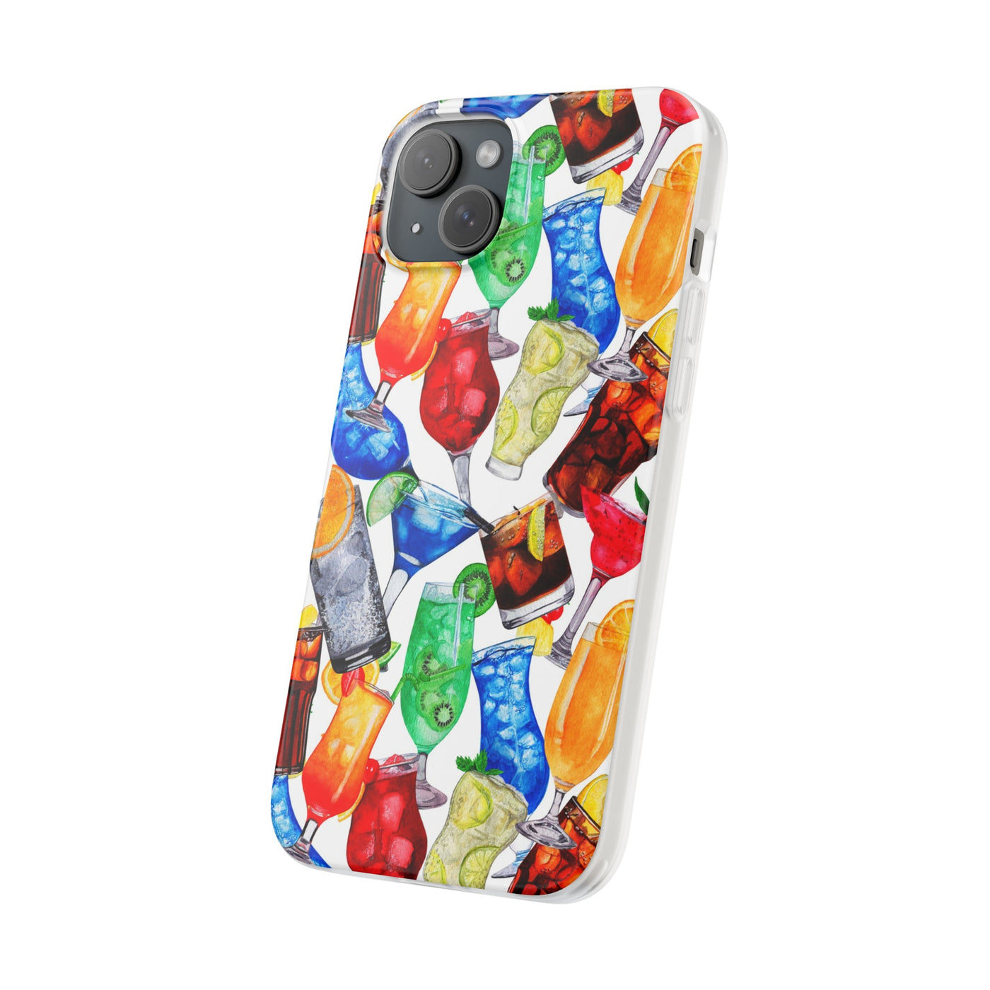 Cute Flexi Phone Cases, For Iphones and Samsung Galaxy Phones, Tropical Summer Fruit Cocktails, Galaxy S23 Phone Case, Samsung S22 Case, Samsung S21, Iphone 15, Iphone 14, Iphone 13