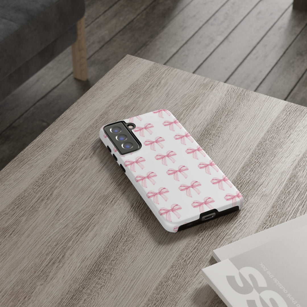 Pink Bows Cute Phone Case, for IPhone 16 Pro Max | Iphone 15, Iphone 14, IPhone 13 Case, 11 8 7, Samsung Galaxy S24, S23, S22, S21, 2 Layer Protection - Studio40ParkLane