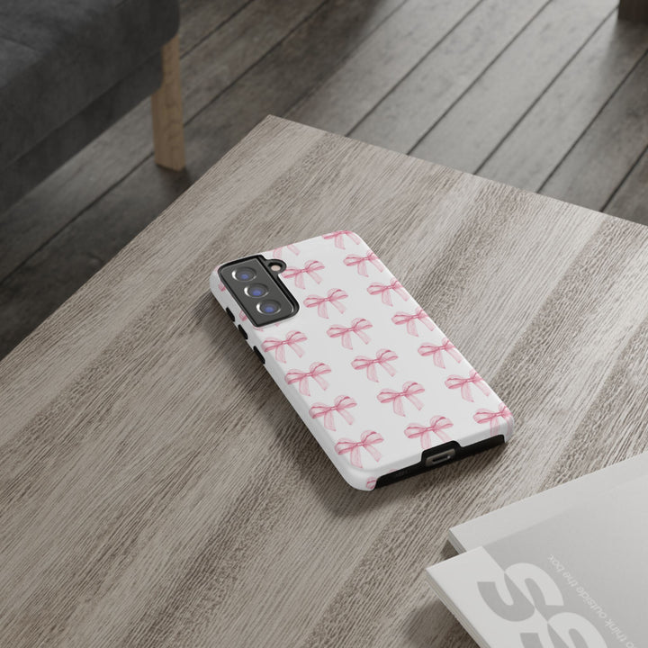 Pink Bows Cute Phone Case, for IPhone 16 Pro Max | Iphone 15, Iphone 14, IPhone 13 Case, 11 8 7, Samsung Galaxy S24, S23, S22, S21, 2 Layer Protection - Studio40ParkLane