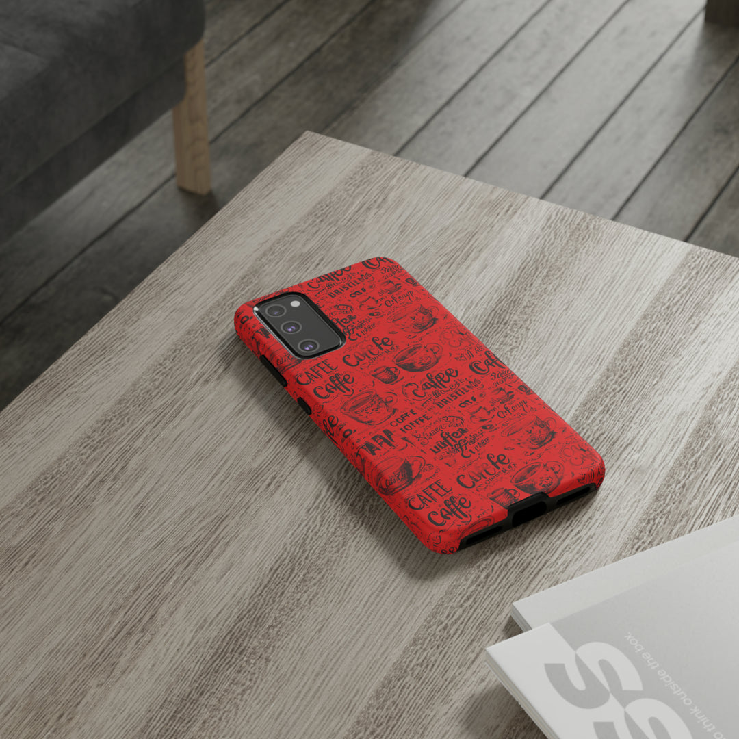 Cute Samsung Phone Case | Aesthetic Samsung Phone Case | Galaxy S23, S22, S21, S20 | Red Black Coffee, Protective Phone Case - Studio40ParkLane