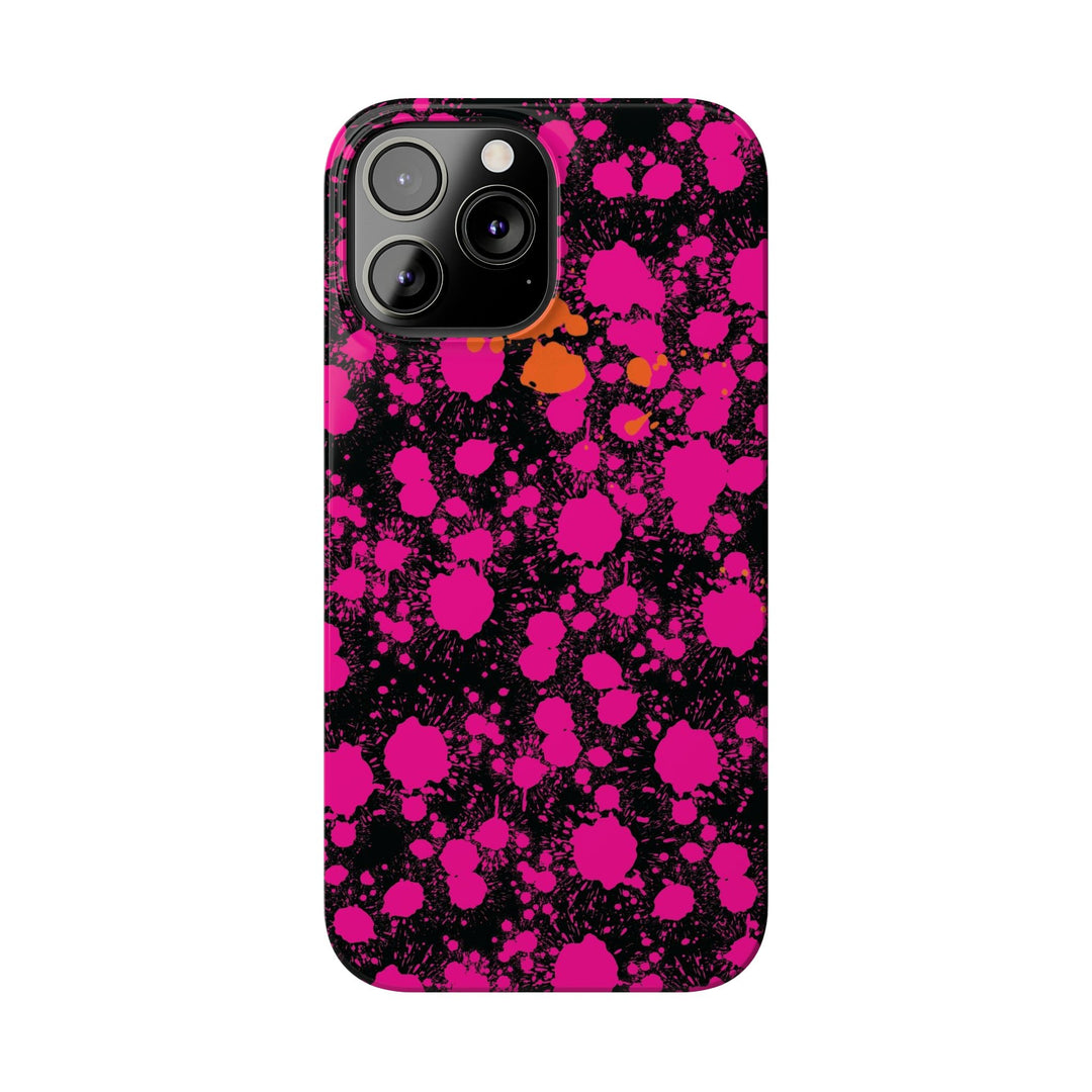 Slim Cute Phone Cases for Iphone - | iPhone 15 Case | iPhone 15 Pro Max Case, Iphone 14 Case, Iphone 14 Pro Max, Iphone 13, Pink Orange Paint Splash - Studio40ParkLane