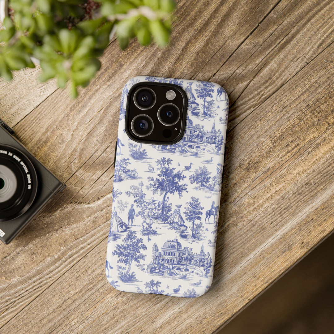 French Toile Premium Tough Phone Case, Timeless Cute Phone Case for Samsung Galaxy S25 S24 S23 Ultra &amp; iPhone 16 15 Pro Max - Studio40ParkLane