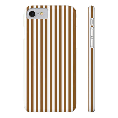 Slim Mocca Brown Striped Cute Phone Case for Iphone 16 - | iPhone 15 Pro Max Case | iPhone 14 Case Iphone 13 12 11 10 9 8 7 XS X Gift for Her - Studio40ParkLane