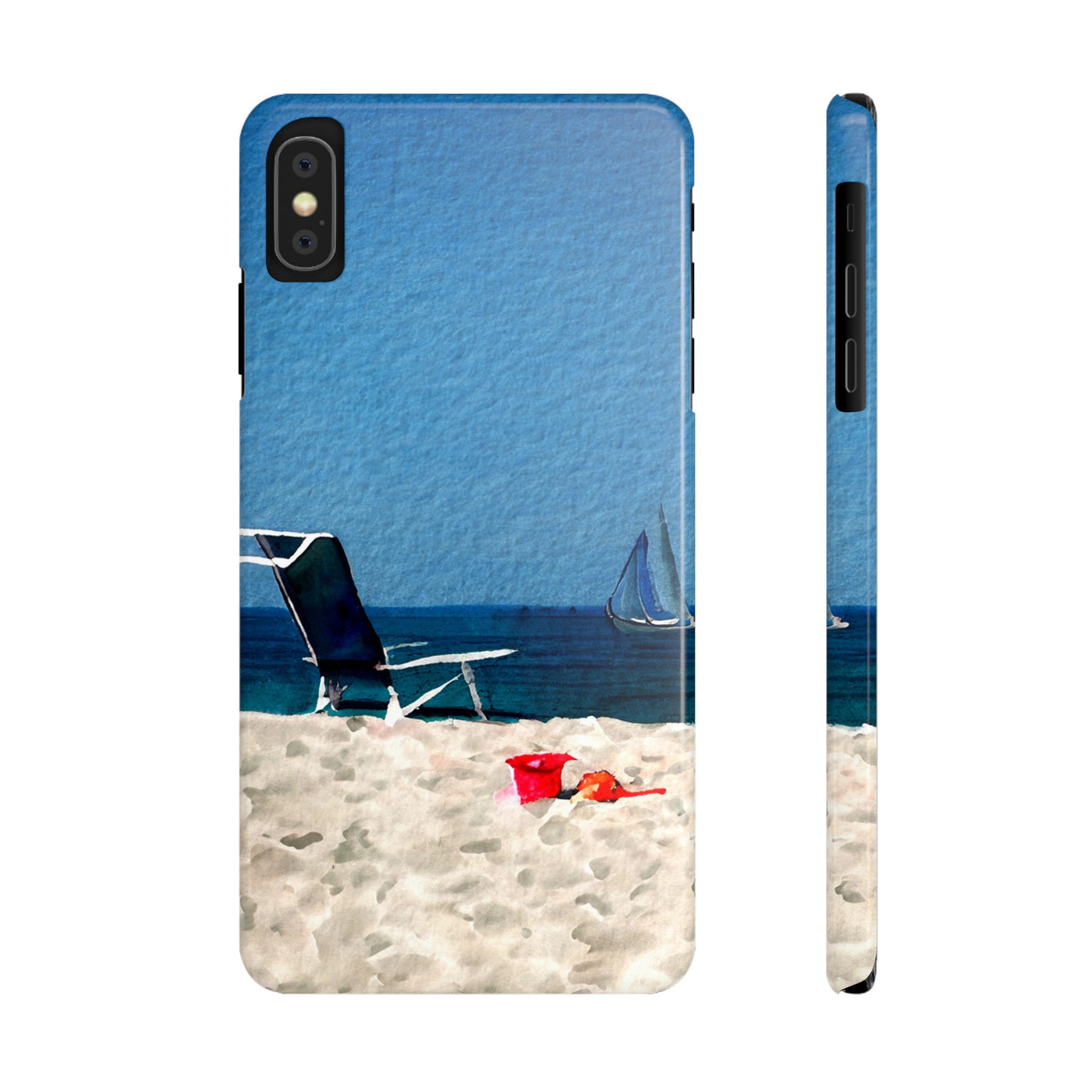 Slim Cute Phone Cases for Iphone - | iPhone 15 Case | iPhone 15 Pro Max Case, Iphone 14 Case, Iphone 14 Pro Max, Iphone 13, Summer Beach Chair Watercolor