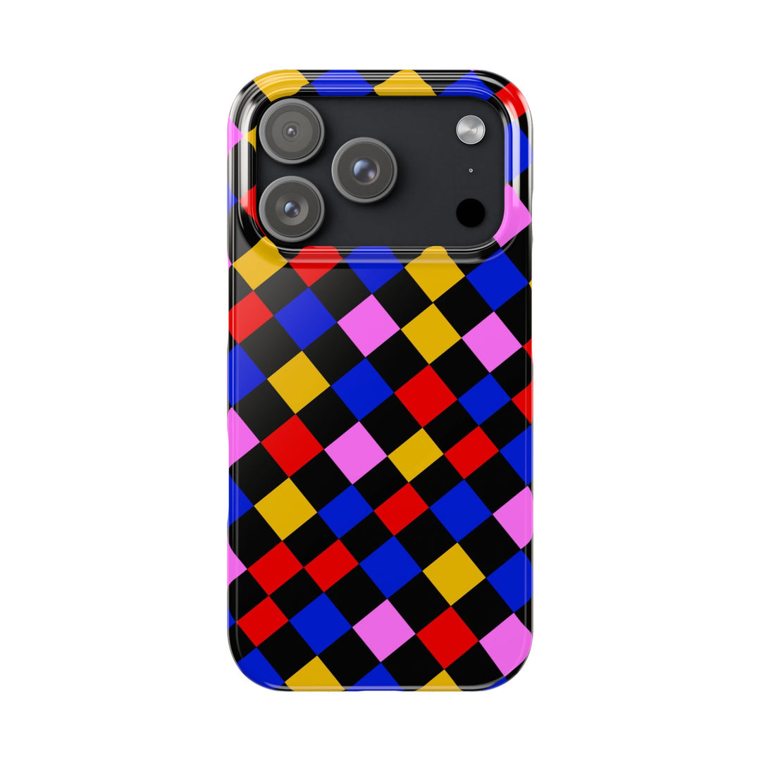 Slim Abstract Colorful Checkerboard Cute Phone Case for Iphone 17 - | iPhone 16 Pro Max Case | iPhone 15 Case Iphone 14 13 12 11 Gift for Her - Studio40ParkLane