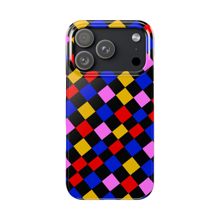 Slim Abstract Colorful Checkerboard Cute Phone Case for Iphone 17 - | iPhone 16 Pro Max Case | iPhone 15 Case Iphone 14 13 12 11 Gift for Her - Studio40ParkLane