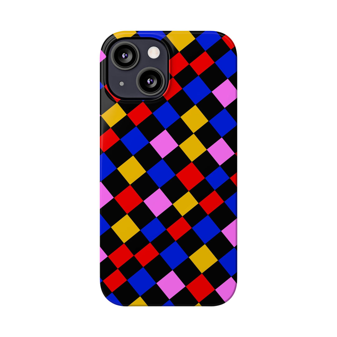 Slim Abstract Colorful Checkerboard Cute Phone Case for Iphone 17 - | iPhone 16 Pro Max Case | iPhone 15 Case Iphone 14 13 12 11 Gift for Her - Studio40ParkLane