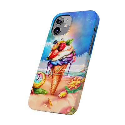 Slim Summer Ice Cream Cone Slim Cute Phone Cases for Iphone  | iPhone 15 Case | iPhone 15 Pro Max Case, Iphone 14, Iphone 14 Pro Max, Iphone 13