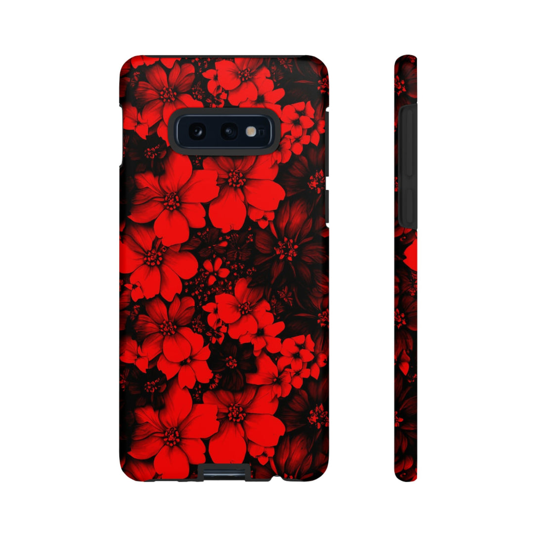 Cute Samsung Phone Case | Aesthetic Samsung Phone Case | Galaxy S23, S22, S21, S20 | Red Black Flowers, Protective Phone Case - Studio40ParkLane