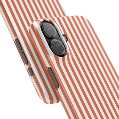 Slim Red Winter Peach Striped Cute Phone Case for Iphone 16 - | iPhone 15 Pro Max Case | iPhone 14 Case 13 12 11 10 9 8 7 X XS Gift for Her