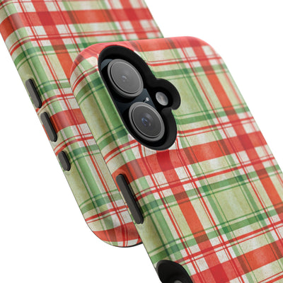 Aesthetic Tough Magsafe Red Green Checkered Phone Case - For iPhone 17 Pro Max iPhone 16 Pro iPhone 15 Iphone 14 Plus 13 Pro 12 11 10 - Studio40ParkLane