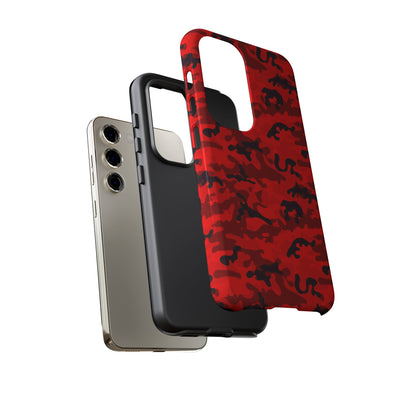 Impact Resistant, Red Camo Camouflage, Cute Phone Cases for Samsung S24, S23, S22, S21, IPhone 15 pro Iphone 14 pro Iphone 13 IPhone 12 Iphone 11