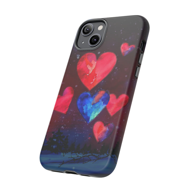 Cute IPhone Case | Rising Heart Love Night, iPhone 15 Case | iPhone 15 Pro Case, Iphone 14 Case, Iphone 14 Pro Max Case, Iphone 13 Case - Studio40ParkLane