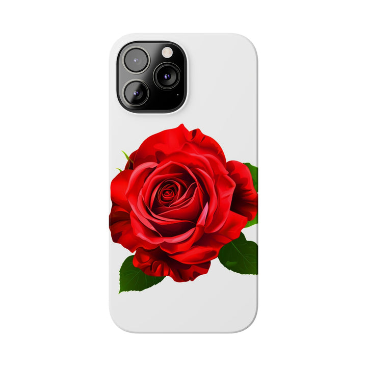Slim Red Rose Flowers Gift for Her Cute Phone Cases for Iphone 16 Pro Max | iPhone 15 Case | iPhone 15 Pro Max Case, Iphone 14, Iphone 14 Pro Max, Iphone 13 12 11 8 7 - Studio40ParkLane