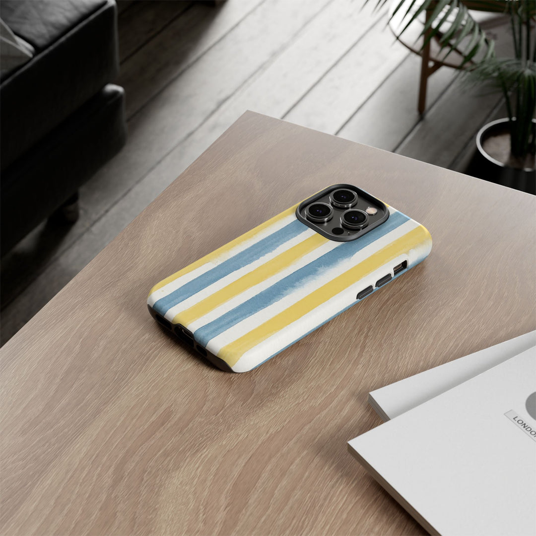 Tough Cute Yellow Stripes Phone Case, for IPhone 17 Pro Max | Iphone 17 Air, Iphone 16, IPhone 15, 14 13 12, Samsung Galaxy S26, S25, S24, S23 - Studio40ParkLane